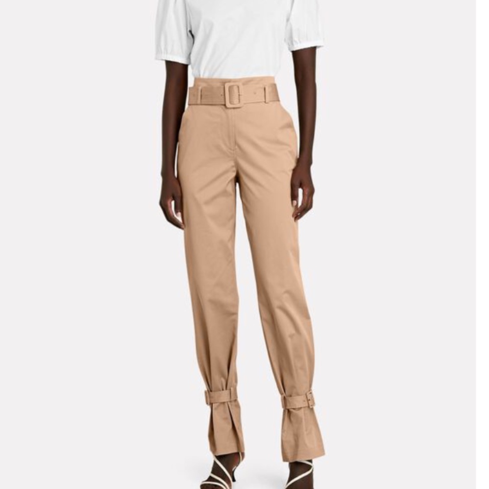 frame cinched cotton chino pants NWT